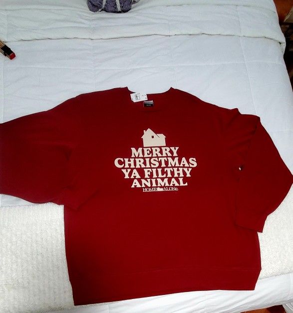 Home Alone “Merry Christmas Ya Filthy Animal” Sweatshirt XL Unisex | NEW | Holiday Movie Sweater
