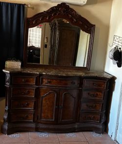 Vintage Dresser With Mirror