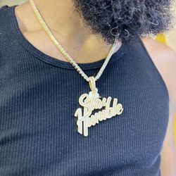 Stay Humble Pendant with Tennis Chain 