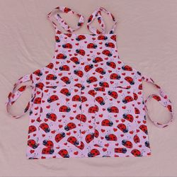 Kids Reversible Lady Bug Apron-Handmade-Ages 2-4 