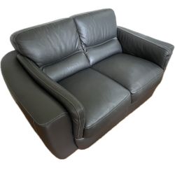 Natale Martha's Vineyard Black Italian Leather Loveseat