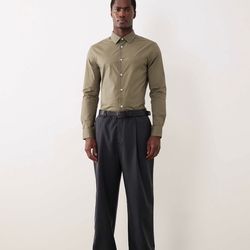 ASOS olive slim fit button up