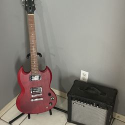 Epiphone SG, amp, gig bag, strap and stand 300 obo