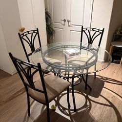 Glass Table with  4 chairs