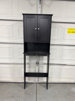 🖤 Black Over-the-Toilet Storage Cabinet