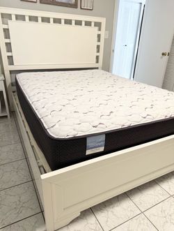 Queen size bed and mattress