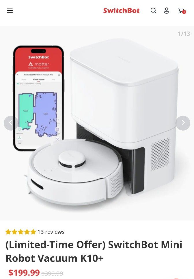 Switchbot Mini Robot Vacuum K10+