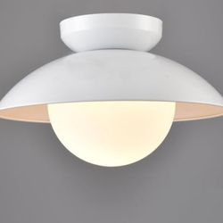 Modern White Barn Ceiling Light Flush Mount with Glass Globe