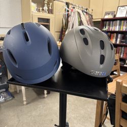 2 Adult Bike / Skate Helmets – Giro & Matte Blue – Adjustable /