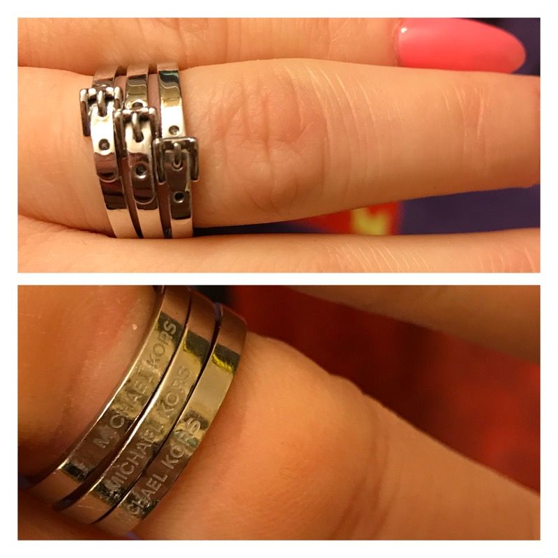 Set of Authentic Micheal Kors Silver Tone Belt Buckle a size