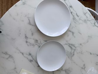 Crate &  Barrel white plates