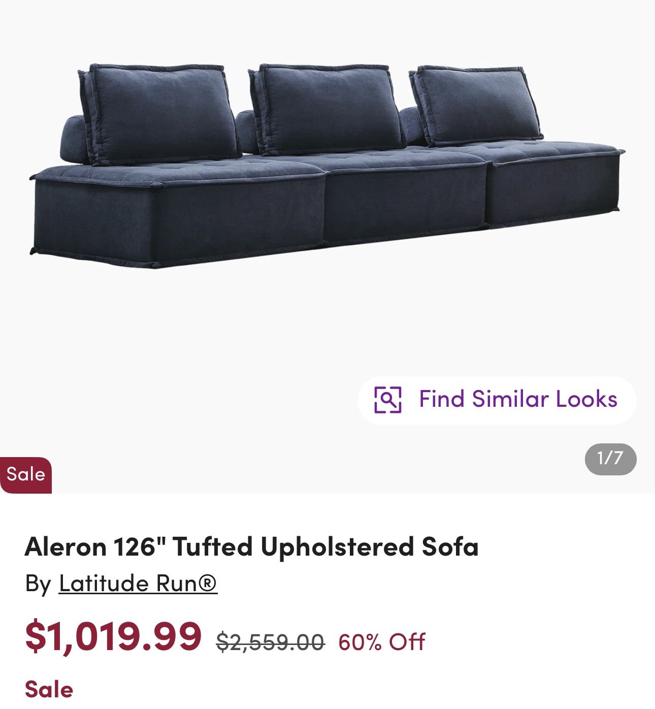 Like New Condition! Blue Modular Couch
