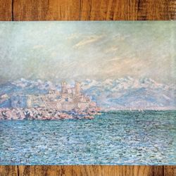 OLD FORT AT ANTIBES French France Oscar Claude Monet Fine Art Print Vintage COA Certificate of Authenticity 1950’s Antique Japan Printed Collectible