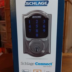 Schlage Connect Smart Deadbolt, in satin nickel 
