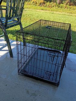 Black Wire Dog Crate with Tray