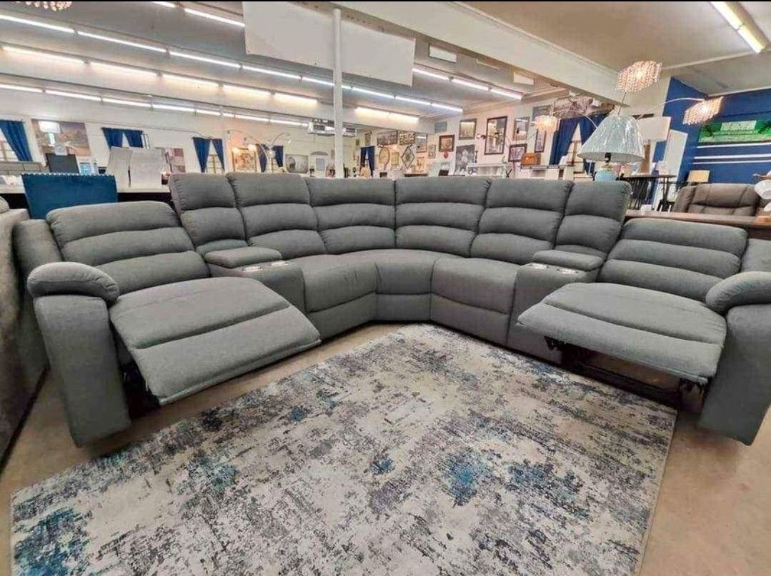 GREY POWER BRAND NEW RECLINING SECTIONAL SAME DAY DELIVERY 