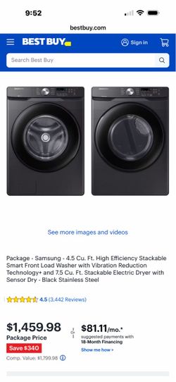 Samsung stackable NEW for sale  $1250 reg price 1799.98