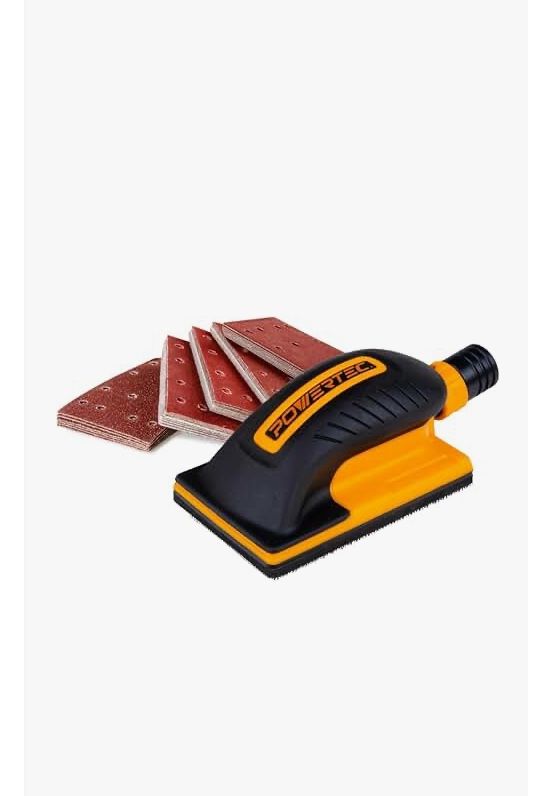 POWERTEC Vacuum Sanding Block Set w/ 1" OD Dust Extraction, Dust-Free Hook and