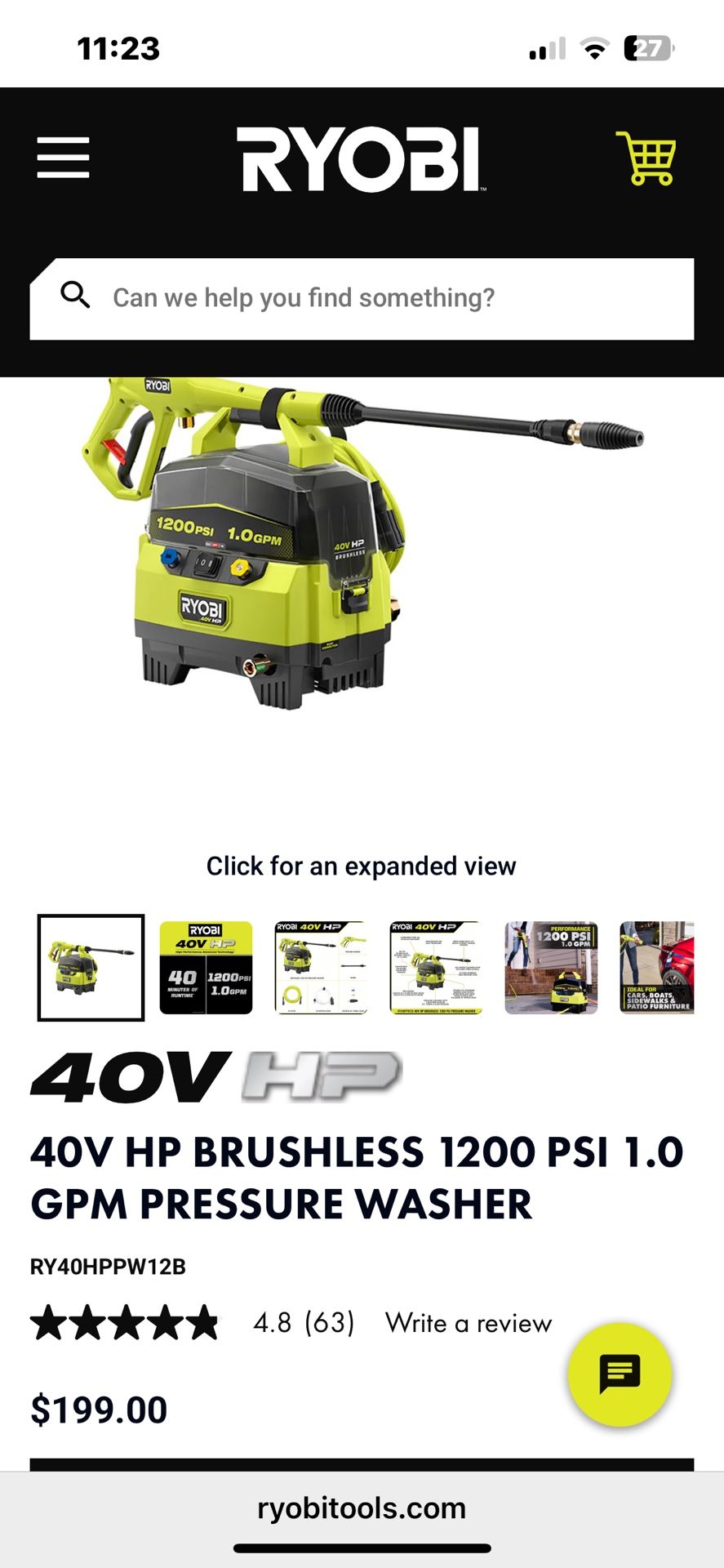 Ryobi Pressure Washer
