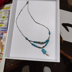   TURQUOISE    NATURAL STONE ""NECKLACE""