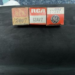 Two 12AV7 And One 12AU7 Tubes For Guitar 