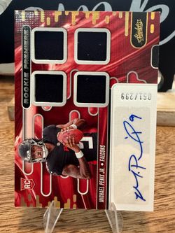 2024 Absolute Michael Penix Jr Rookie Premiere Materials 5 Patch Auto RPA /299 RC