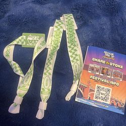 3x Reggae Rise Up 3 day general admission physical wristband and QR code