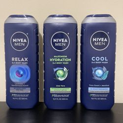 3pack Nivea Men 3 In 1 Body Wash - New