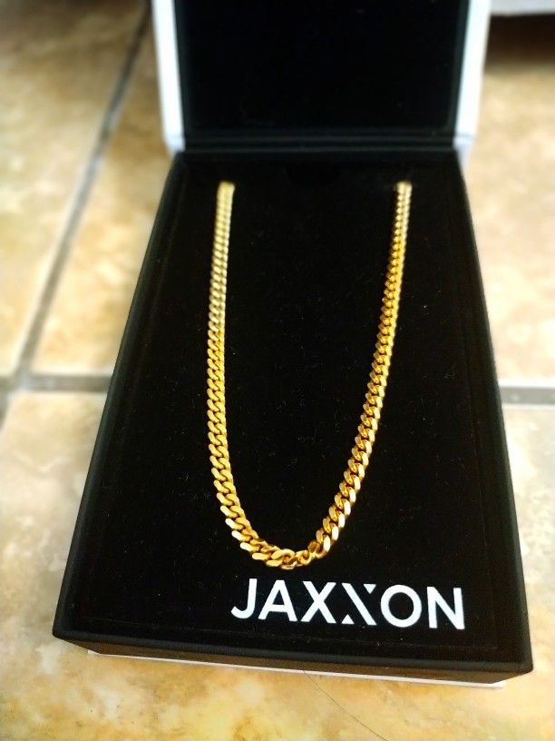 Jaxxon 14K Gold Bonded Sterling Silver Cuban Link Chain