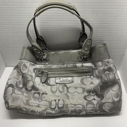 Coach Gray Signature Shoulder Bag Purse F15120