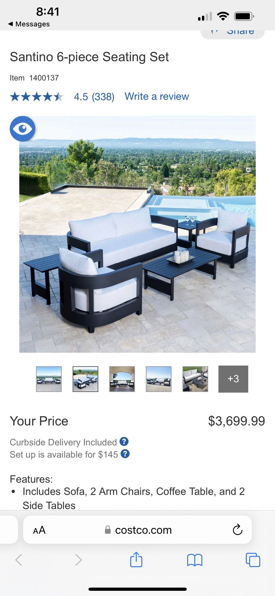 Santino 6-piece Outdoor Patio Sofa & Chairs Seating Set