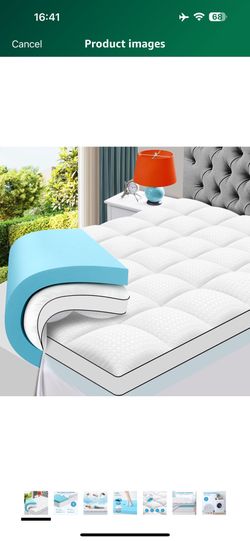 MASVIS Twin Size Dual Layer 4 Inch Memory Foam Mattress Topper, 2 Inch Gel Memory Foam and 2 Inch Cooling Pillow Top Mattress Pad Cover for Back Pain,