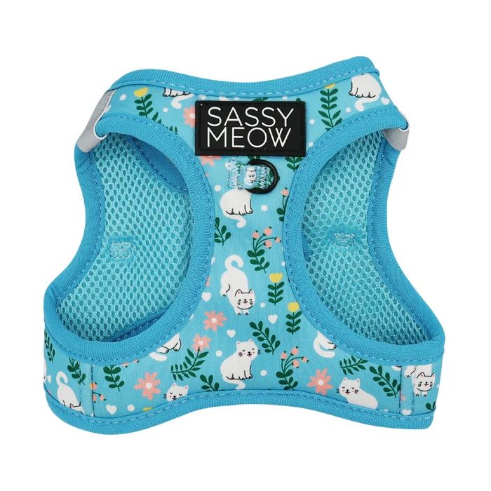 Sassy Meow Cat Harness - Purrs And Petals Collection