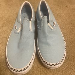 blue checkered vans