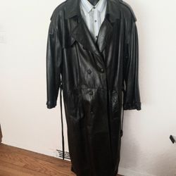 Davis For Chicago Men's Long Leather Coat Size 48