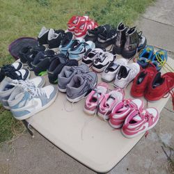 12 Kids Jordan's And   4 Kids Shoes 
