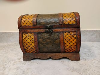 Vintage Wooden Chest Metal Closure