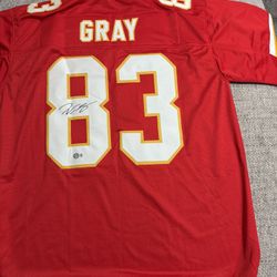 Noah Gray Signed Autograph Custom Jersey - Beckett COA. - Kansas City Chiefs