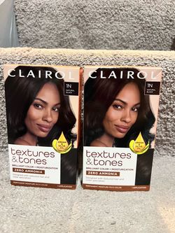 New unused Clairol Textures & Tones Hair Dye 1N Natural Black – 2 Pack