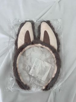 Brand New Plush Wolf / Fox Costume Ear Headband – Gray & Cream