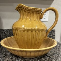 RETIRED Pitcher And Vegetable Bowl Set-Homestead By At Home America