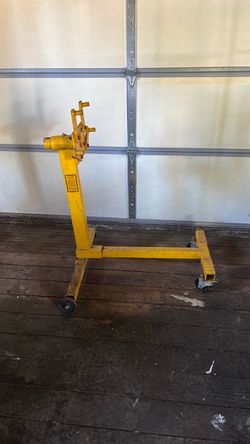 Yellow Engine Stand on Casters