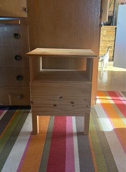 Pine wooden nightstand