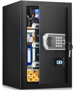 Brand New 16.54” Home Safe Box 2.8 Cuft w/ Keypad, Keys & Fireproof Bag