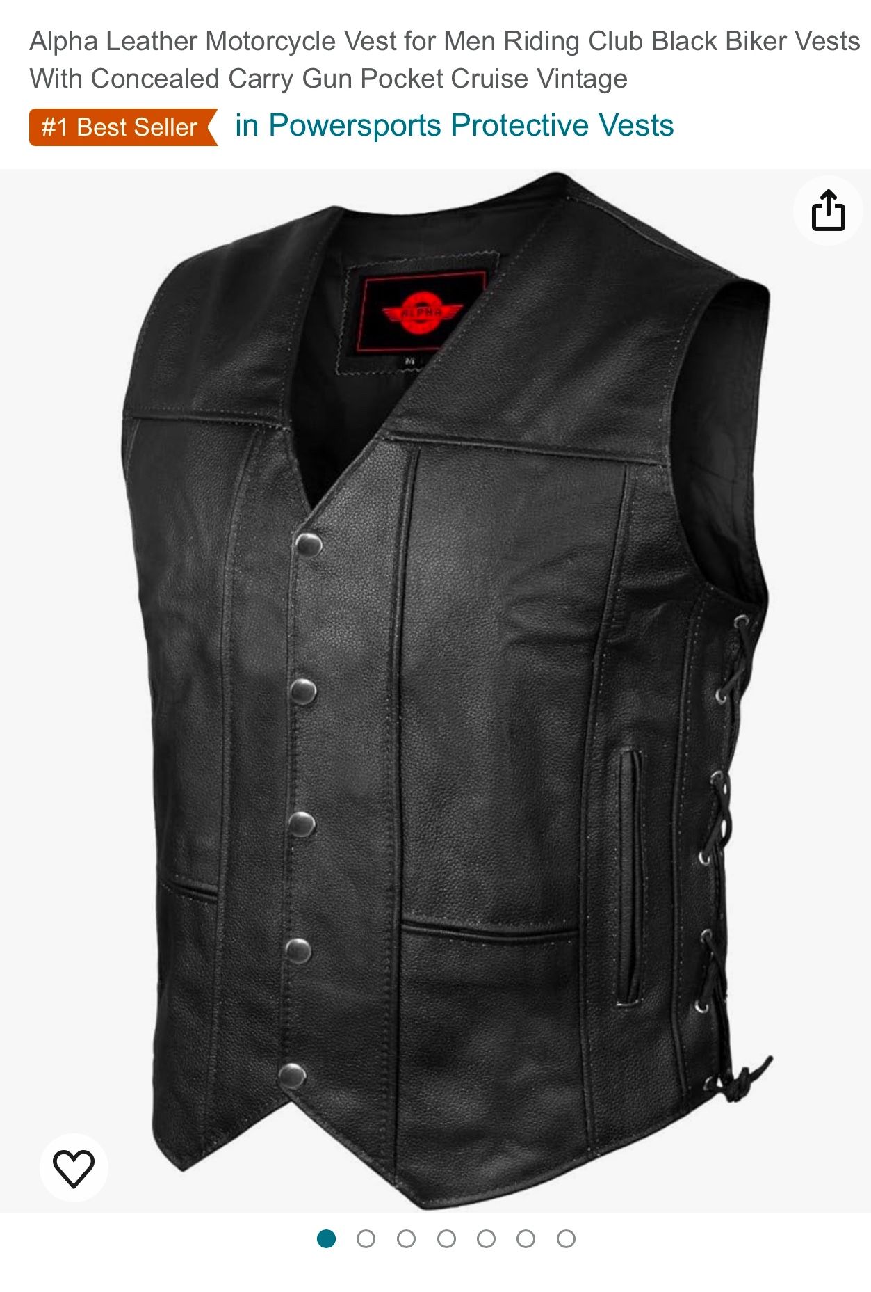 Leather Vest Size 5x And Small