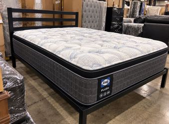 Queen Eurotop Set by Sealy + Queen Platform Set (Delivery Option)