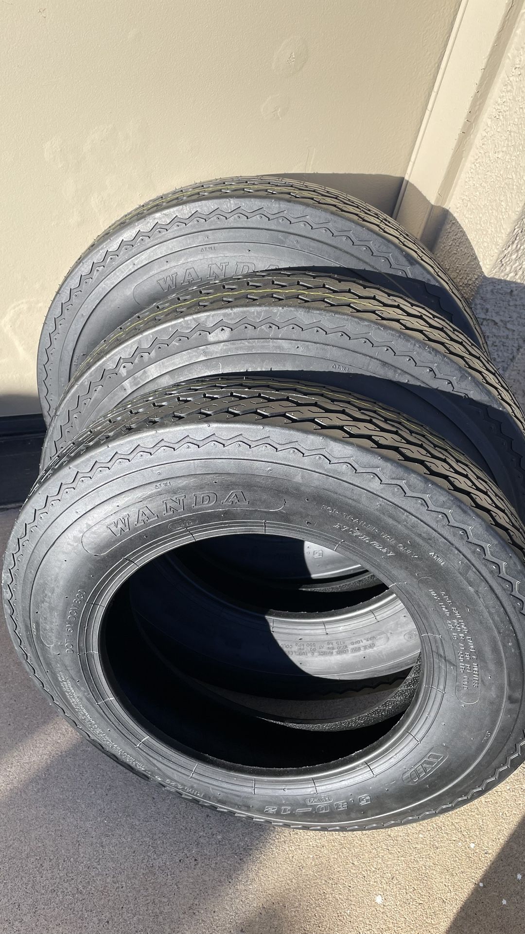 3 Brand New - 12inch Trailer Tires