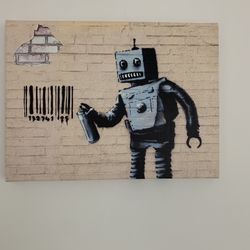 Banksy Wall Art - Robot UPC Barcode 
