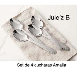 Set De 4 Cucharas Amalia Nuevas En Su Caja 