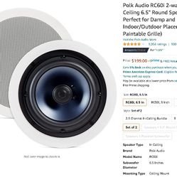 Brand New Polk In Wall Speakers RC60i A Pair